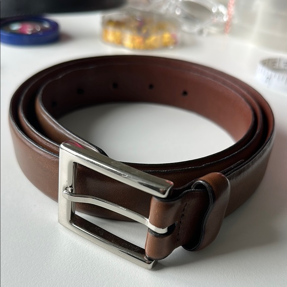 Men's Brown Leather Belt - Picture 1 of 3